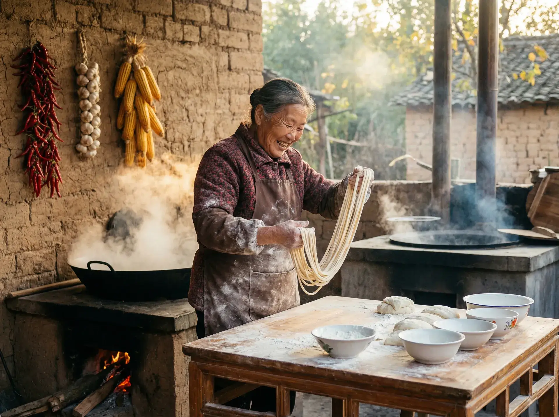 农家大嫂手擀面 - 阎罗传奇 乡村美食